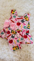Girls Pink School Supplies Shorts Set with Matching Bow